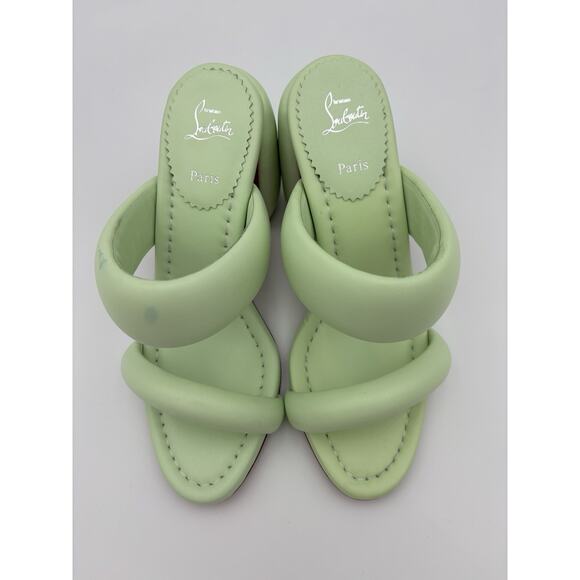 Miss Sab 85 suede pumps in green - Christian Louboutin  Christian Louboutin Inflama Sab 85 Mint Green Leather Size 37 / 7 Block Heel